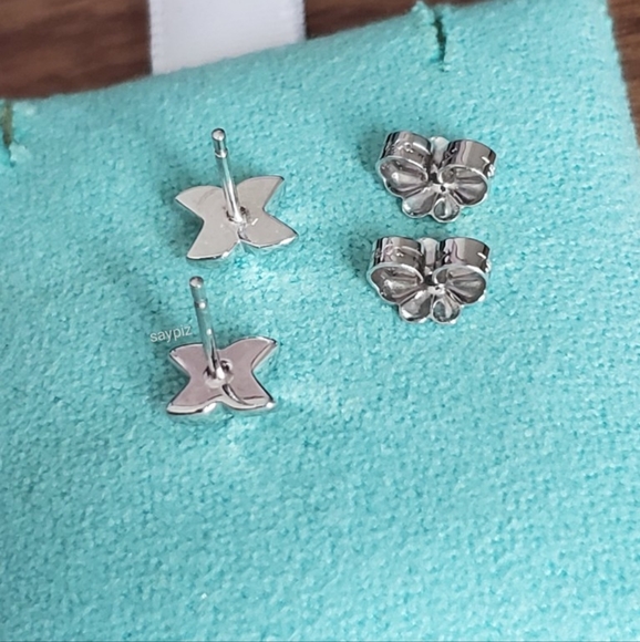 Tiffany & Co. Cross Stitch White Gold Diamond X Stud Earrings - Picture 4 of 7